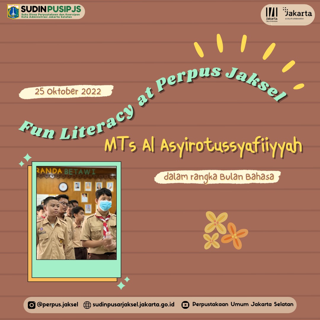 Fun Literacy @Perpus Jaksel With Mts. Al Ashirotussyafiiyyah